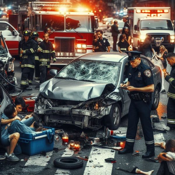 ai-generated image from copilot designer with the prompt car accident