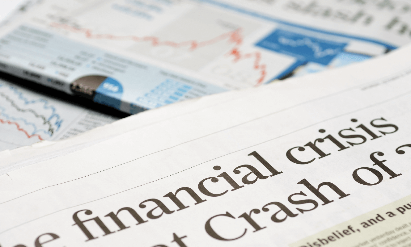 Newspaper headlines - financial crisis in 2008