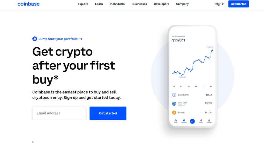 Coinbase website