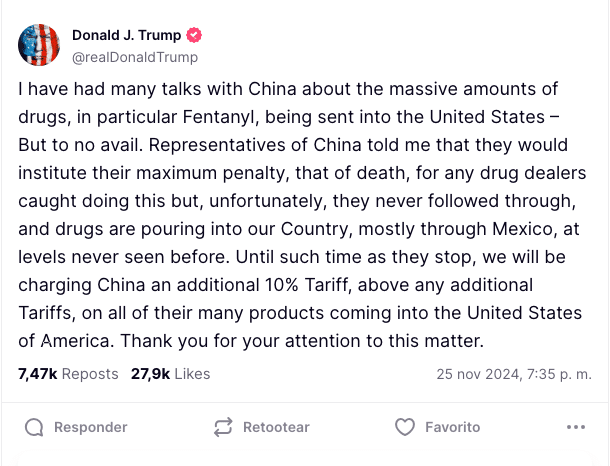 donald trump threatens china with 10% tariff increase