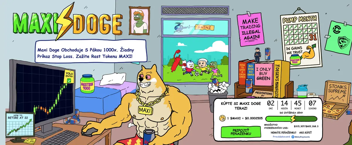 Maxi Doge kryptomeny s najvyšším rastovým potenciálom